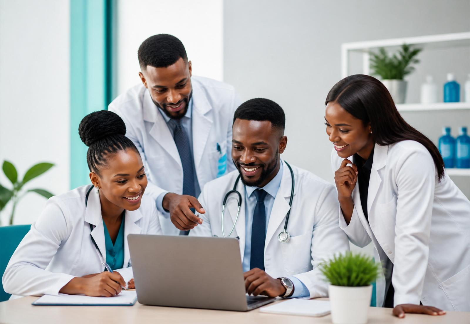 Nigerian Nenva Health team collaborating in Lagos